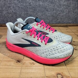 Brooks Hyperion Tempo Womens Size 10 White Pink Running Trainers Sneakers Shoes